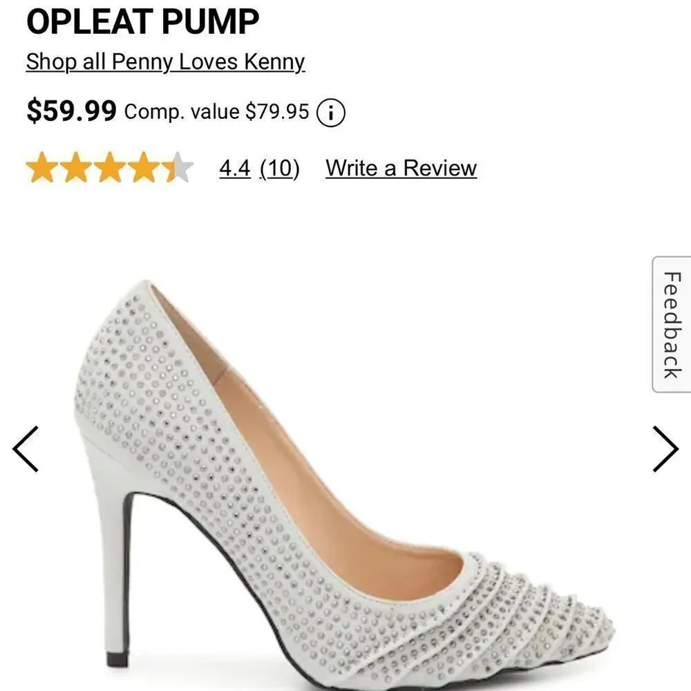 Silver Metallic Diamond Studded Pump Silver Metallic Diamond Studded Pump - Picture 4 of 16